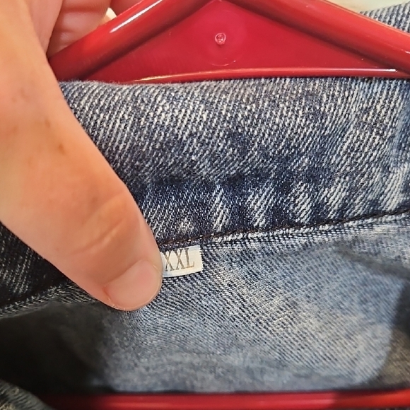 Denim Vest with Lace Bottom - Picture 5 of 5